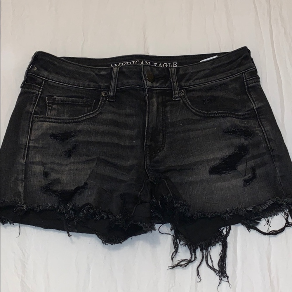 American Eagle Black denim shorts